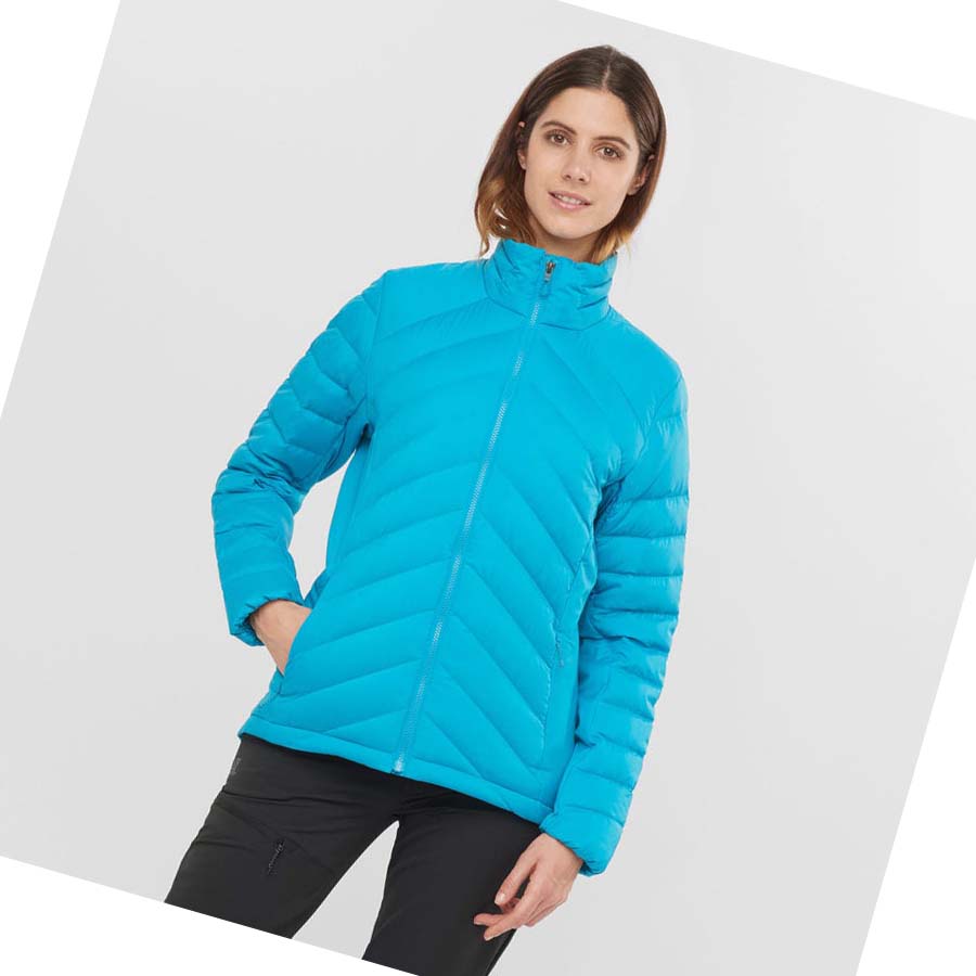 Salomon ESSENTIAL XWARM DOWN INSULATED Kabát Női Kék | HU 3176EBC